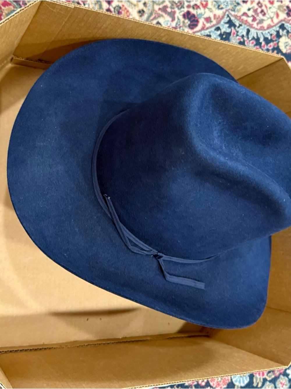 Vintage 10 gal beaver royal blue hat cowboy